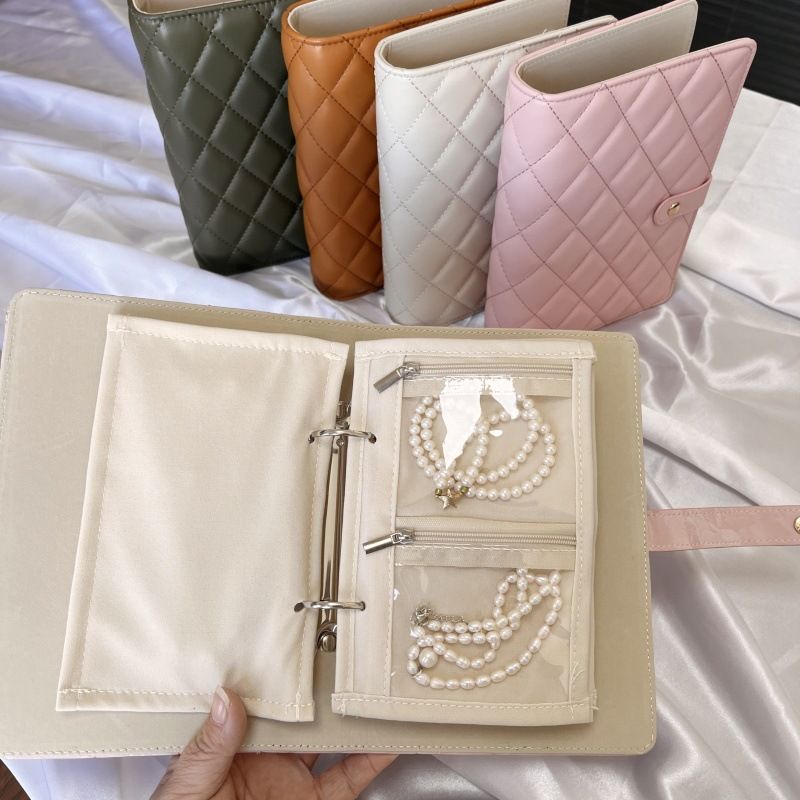 Aufbewahrungsbuch für Goldschmuck, anlaufgeschützter Organizer mit dicken transparenten PVC-Seiten, Vitrine mit großer Kapazität für Ohrringe, Halsketten und Edelmetalle_voghion.com