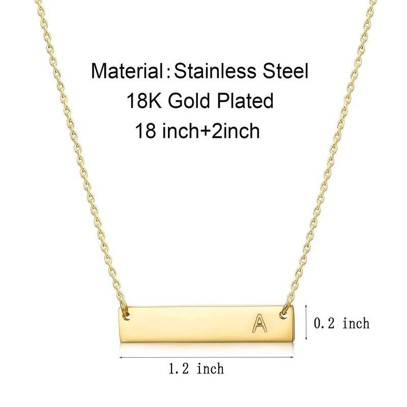 Striped pendant gold plated stainless steel necklace with exquisite initials necklace, simple and personalized_voghion.com