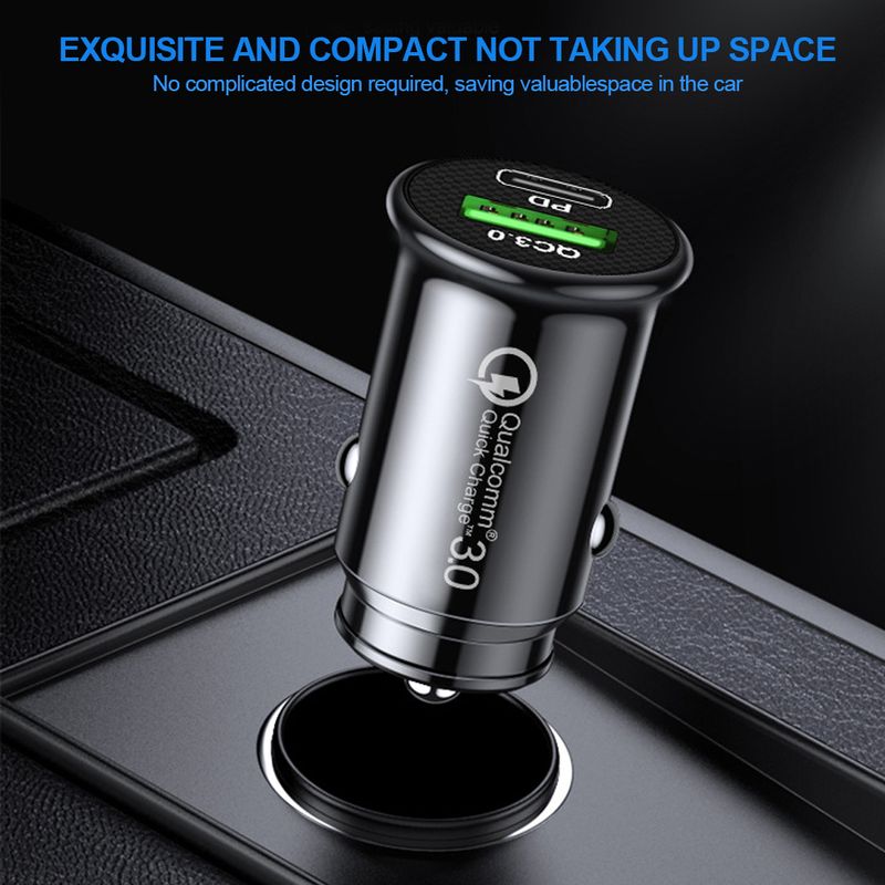 3.0 Charger Fast Charging White Black Mini Shape Ph Charge Pd Slot Car C Lighter Type Mobile 20w Usb For Xiaomi_voghion.com