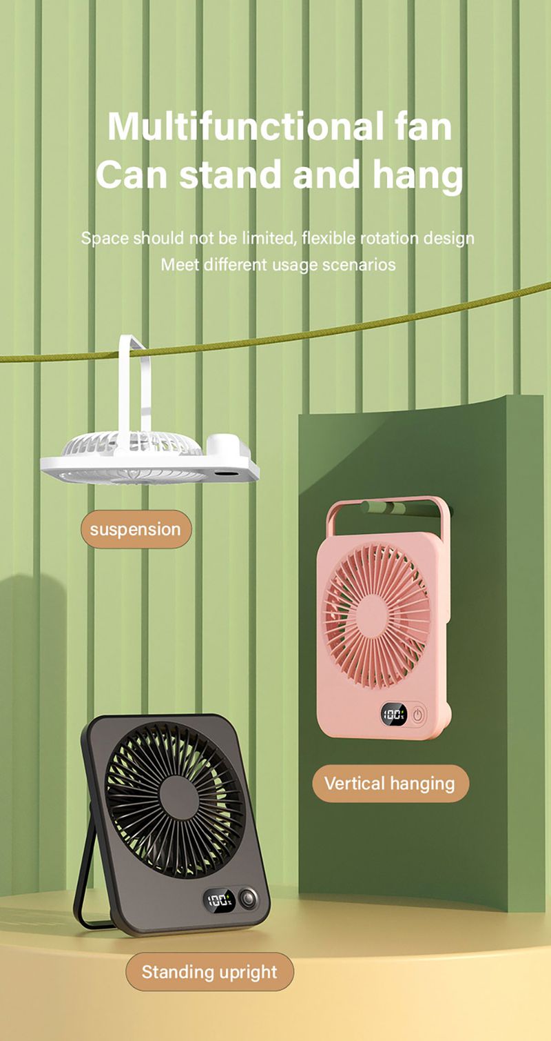 Portable Desktop Mini Foldable USB Rechargeable Wireless Electric Small Silent Personal Table Fan For Camping Office_voghion.com