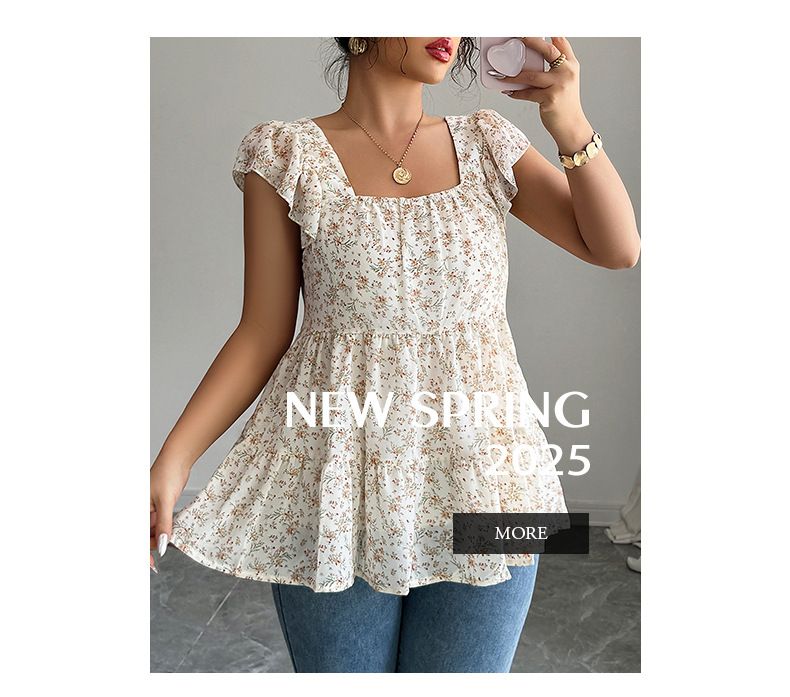 Damenbekleidung Urlaub Einfacher Stil Gebrochene Blumentaille High-End-Oberteile Für Frauen Frühling Und Sommer_voghion.com