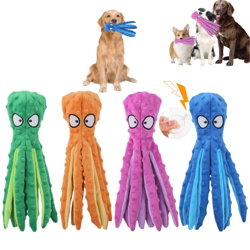 Plüschtiere, Sprachpuzzle in Form einer Oktopusschale, bissfestes interaktives Spielzeug, Kauspielzeug zur Zahnreinigung, von PawParty Store_voghion.com