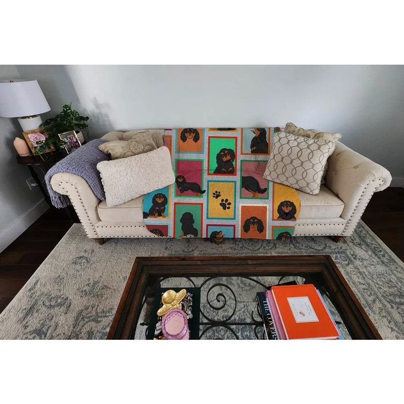 Cavalier Tan 50x60 Throw Quilted Of Lots And Black Pattern King Bed, For Quilted Artwork Couch, Charles Blanket Blanket Spaniel_voghion.com
