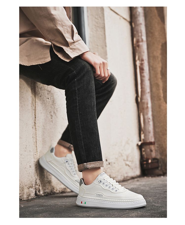 Lässige Slip-On-Sneaker für Herren – leichte, atmungsaktive Slipper aus PU-Leder mit rutschfester Sohle für den täglichen Gebrauch (Weiß/Schwarz/Beige)_voghion.com