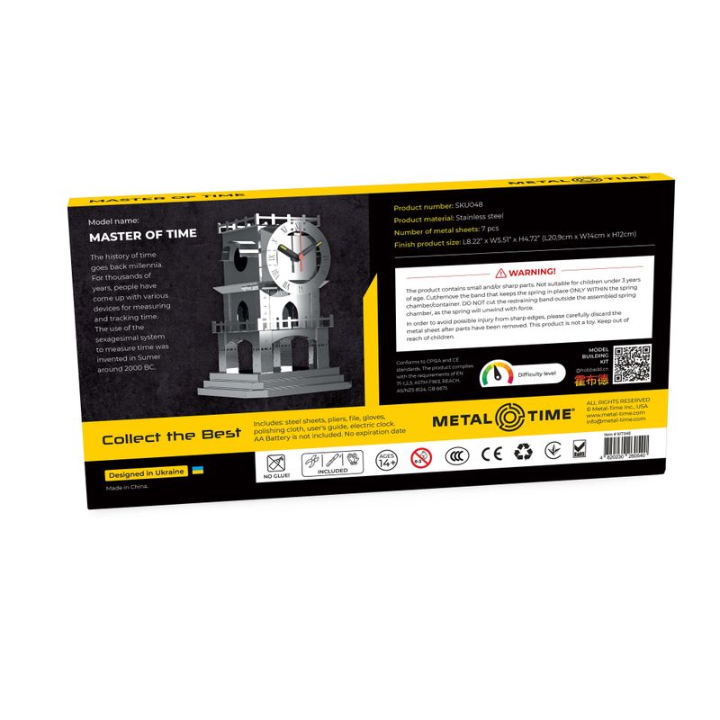 Master of Time desktop working clock tower DIY model kit_voghion.com