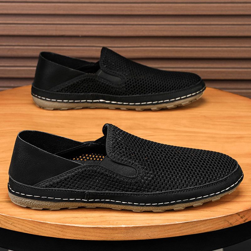 Unbeatable Quality Men's Summer Lightweight Breathable One Foot On The Net, Men's Soft Soles And Surface, Casual With Mesh Fabric, Lazy_voghion.com