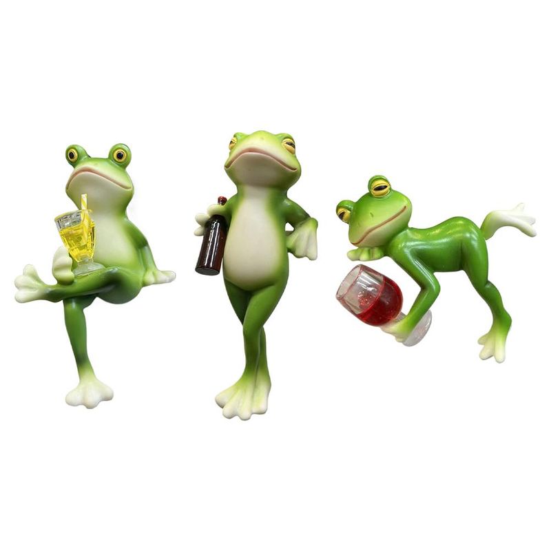 Grenouille décorative en résine, animal de dessin animé, peinte à la main, assise, couchée, debout, figurines de grenouille, décoration de jardin et de maison_voghion.com