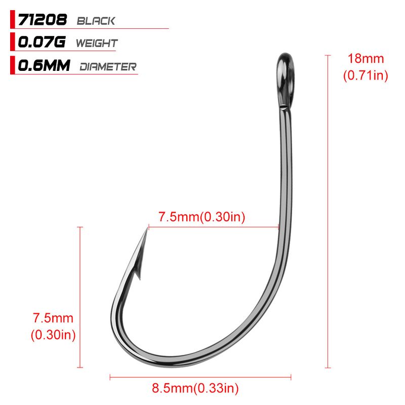 Sea High Carbon Steel Fishing Naked Brown Black Fly Hair Barbed Circle Single Hook_voghion.com