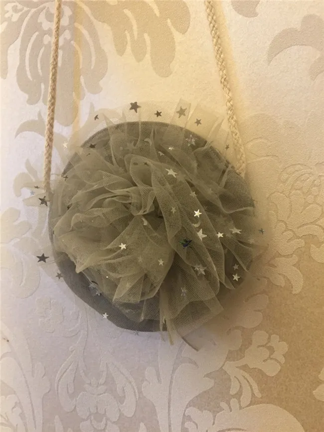 Principessa delle ragazze dei fiori Nuovo 2017 Borsa a tracolla per bambini in pizzo con stelle con paillettes Dolce Borse a tracolla rotonde per bambini Cambiamento dei bambini_voghion.com