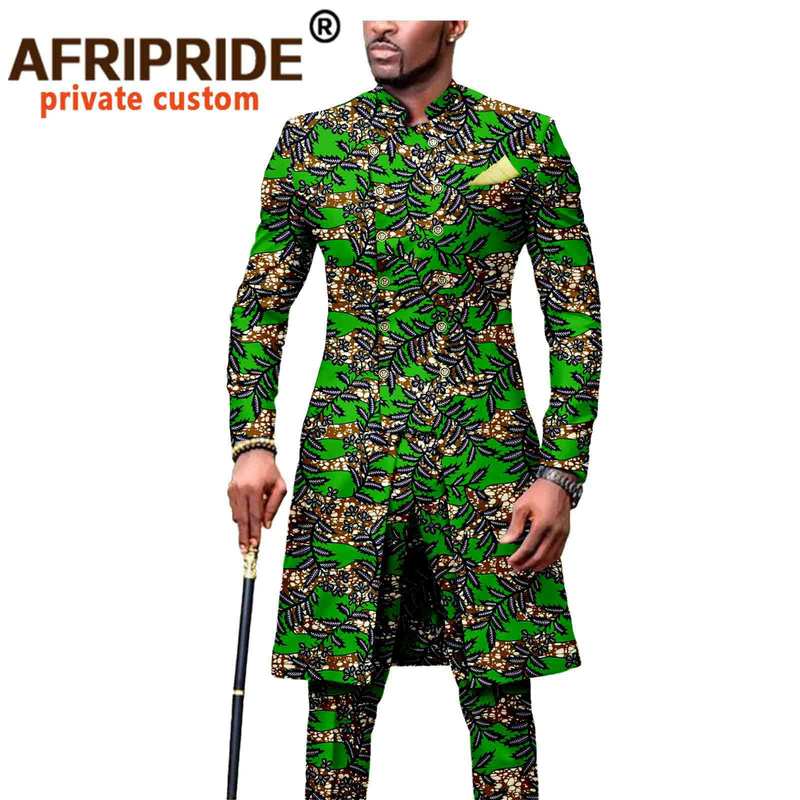 Herrenbekleidung, afrikanische Männer, schlankes zweiteiliges Set_voghion.com