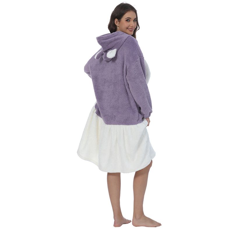 Autumn And Winter Thickened And Comfortable Home Nightgown Sweet Nightgown_voghion.com