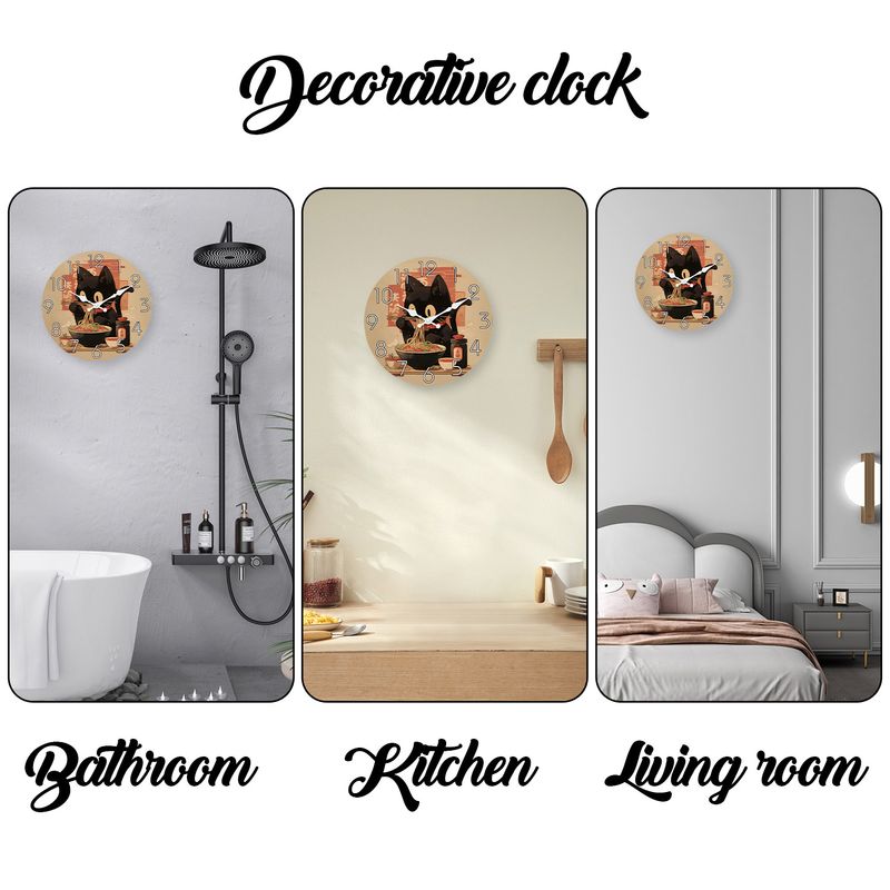 Landelijke Retro Houten Klok - Stille Kwarts Woondecoratie_voghion.com