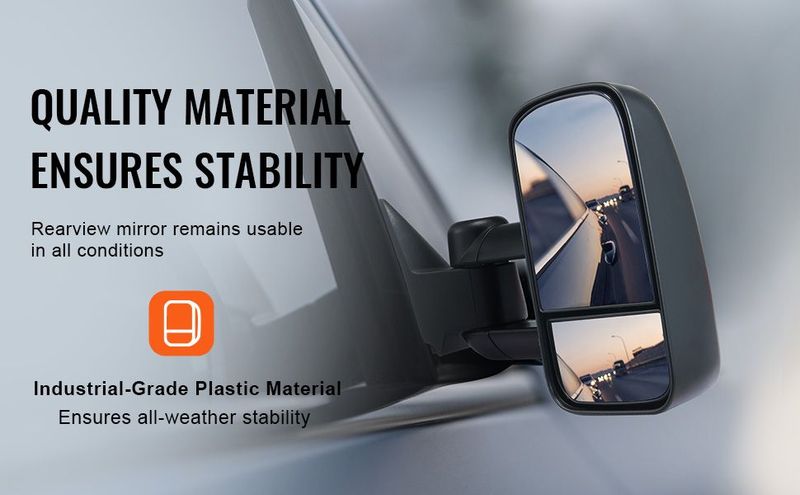 VEVOR Towing Mirrors, Left & Right Pair Set For Chevrolet Silverado (1999-2007)/GMC/Cadillac, Tow Mirror With Plane & Convex Glass, Manual Controlling Telescoping Folding, Four-Way Adjustable, Black_voghion.com