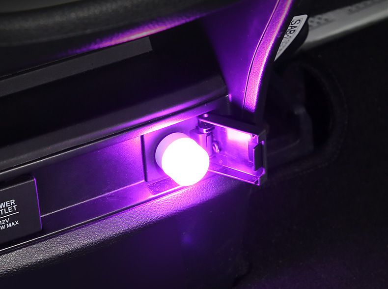 Bil USB Gradient Syv farver Stemmekontrol Multi-mode musikrytme for at forbedre atmosfærens berøringslys_voghion.com