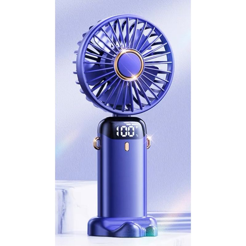 N15 Handheld USB Mini Portable Foldable Rechargeable Neck Hanging Digital Display Desktop Small Electric Fan_voghion.com