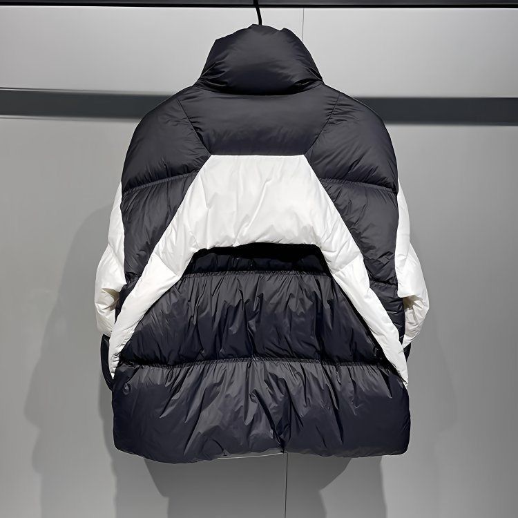 Veste matelassée courte et élégante à col montant pour homme - Mélange de polyester léger, coupe ajustée, fermeture éclair sur le devant, tenue urbaine décontractée pour l'automne et l'hiver_voghion.com