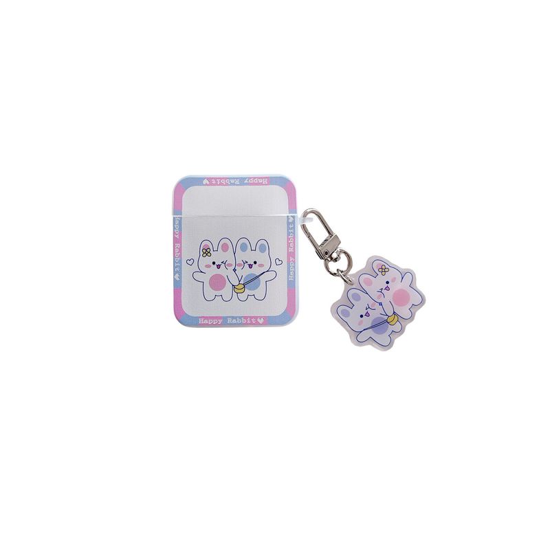 Personalisierte trendige Marken-Kopfhörertasche mit Cartoon-Häschen-Motiv. Drahtlose Bluetooth-Schutzhülle für AirPods der 1./2. Generation Pro. Anti-Drop-Hülle._voghion.com