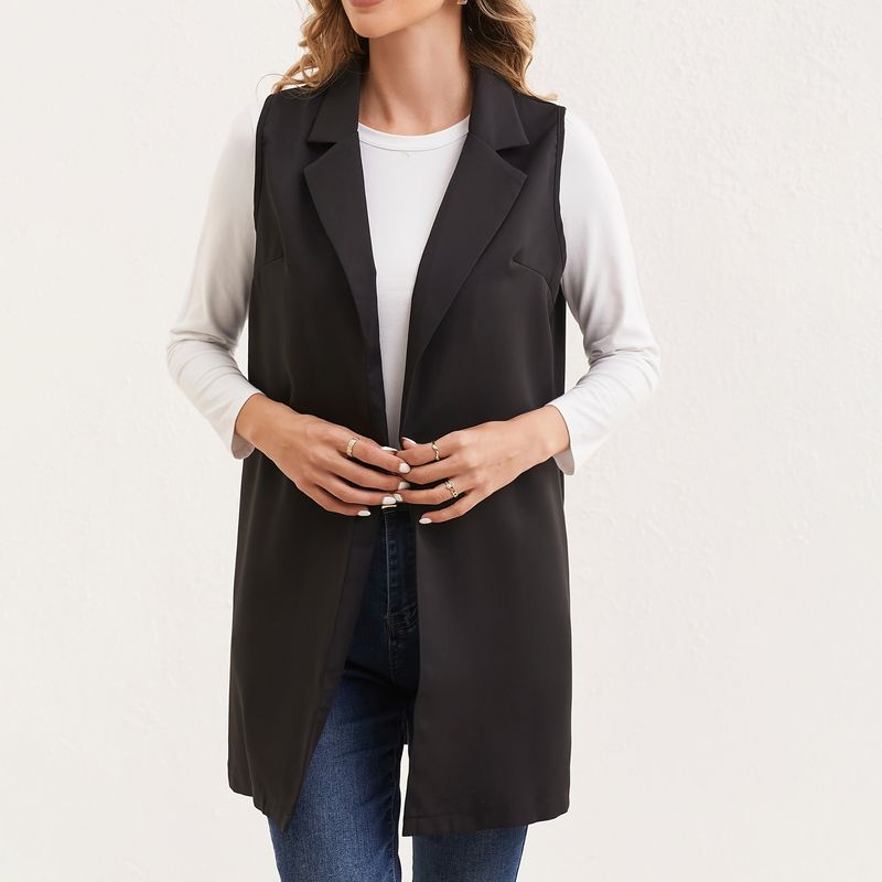 Blazer slim fit senza maniche versatile da donna, nuovo modello 2024, per pendolari_voghion.com