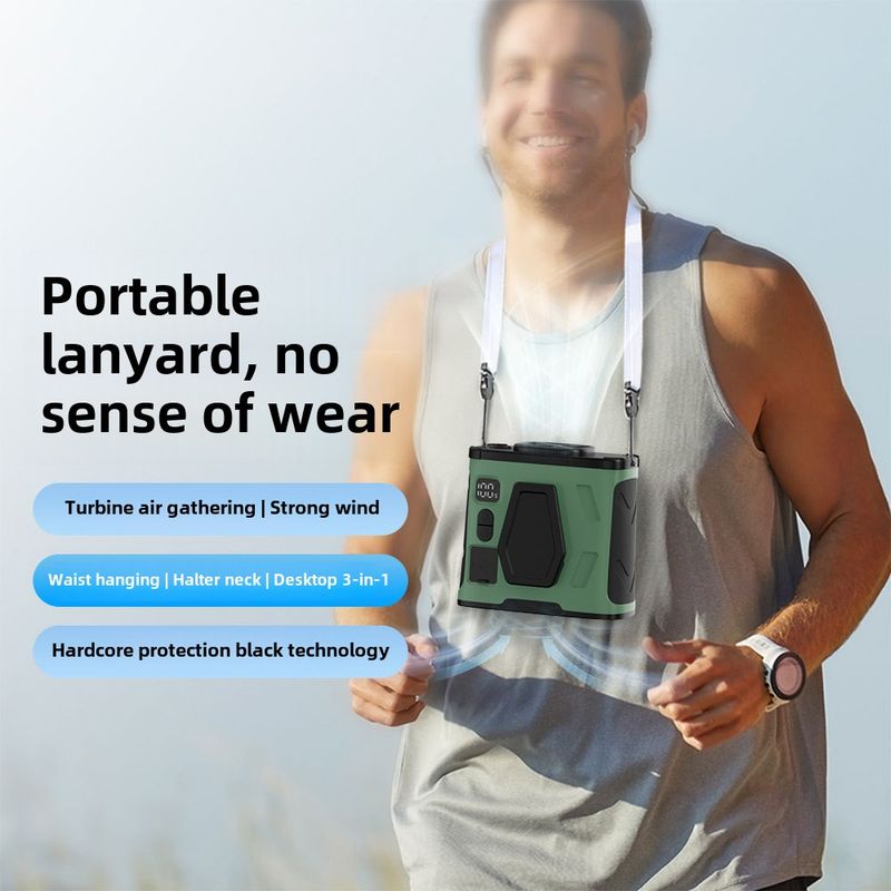 Venkovní ventilátor s rychlým chlazením, přenosný USB nabíjecí ventilátor s dlouhou výdrží baterie, bezkartáčový motor, továrna na krk_voghion.com