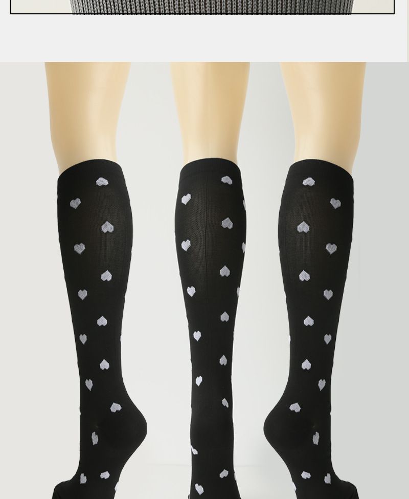 Calcetines de compresión deportivos de verano Calcetines deportivos Calcetines elásticos Medias blancas y negras para hombres y mujeres Calcetines de presión_voghion.com