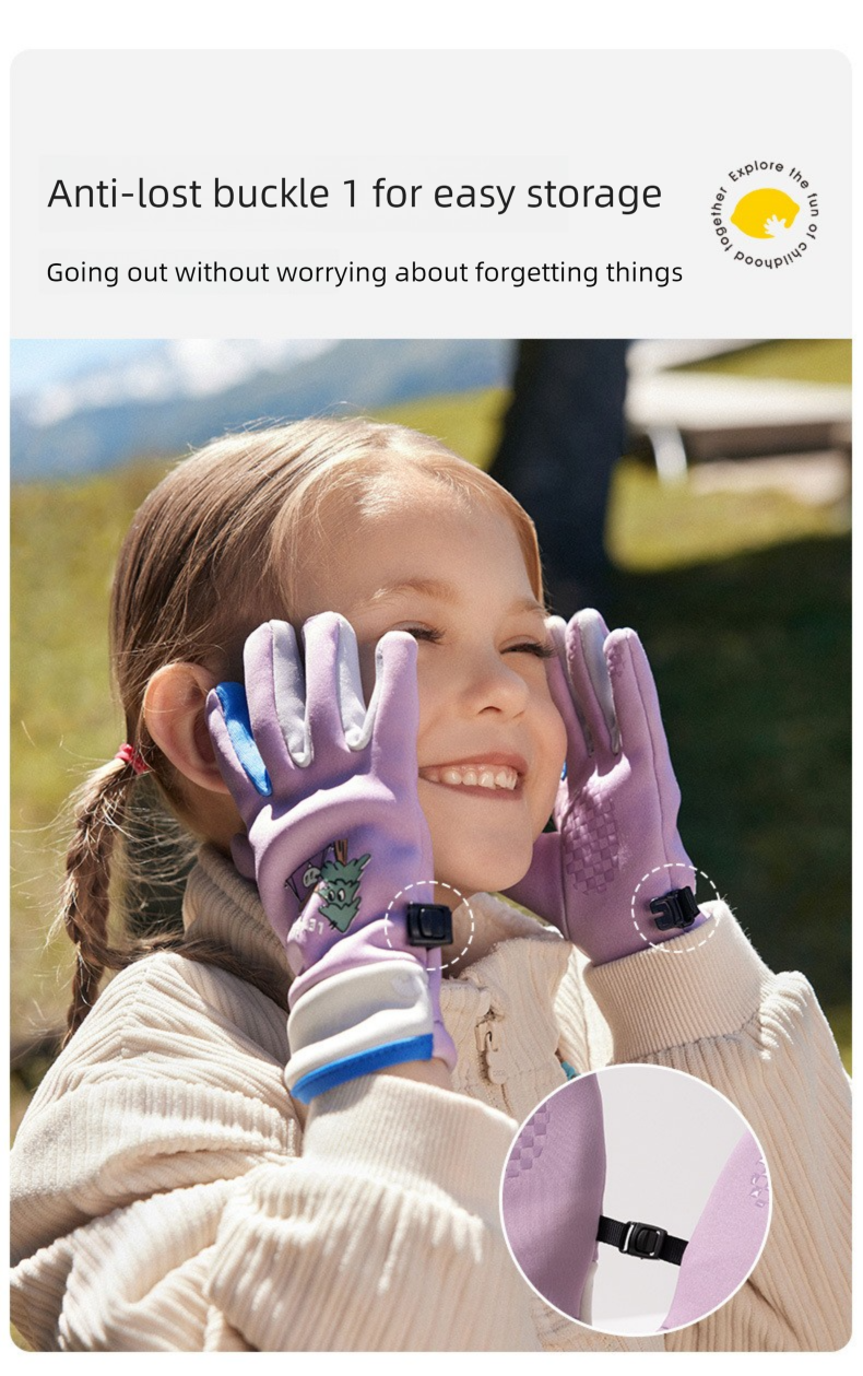 Lemon Baby Kinder-Skihandschuhe für Jungen und Mädchen, wasserdicht, warm, Fleece, für Herbst und Winter, zum Reiten, Fingerhandschuhe für Outdoor-Aktivitäten._voghion.com