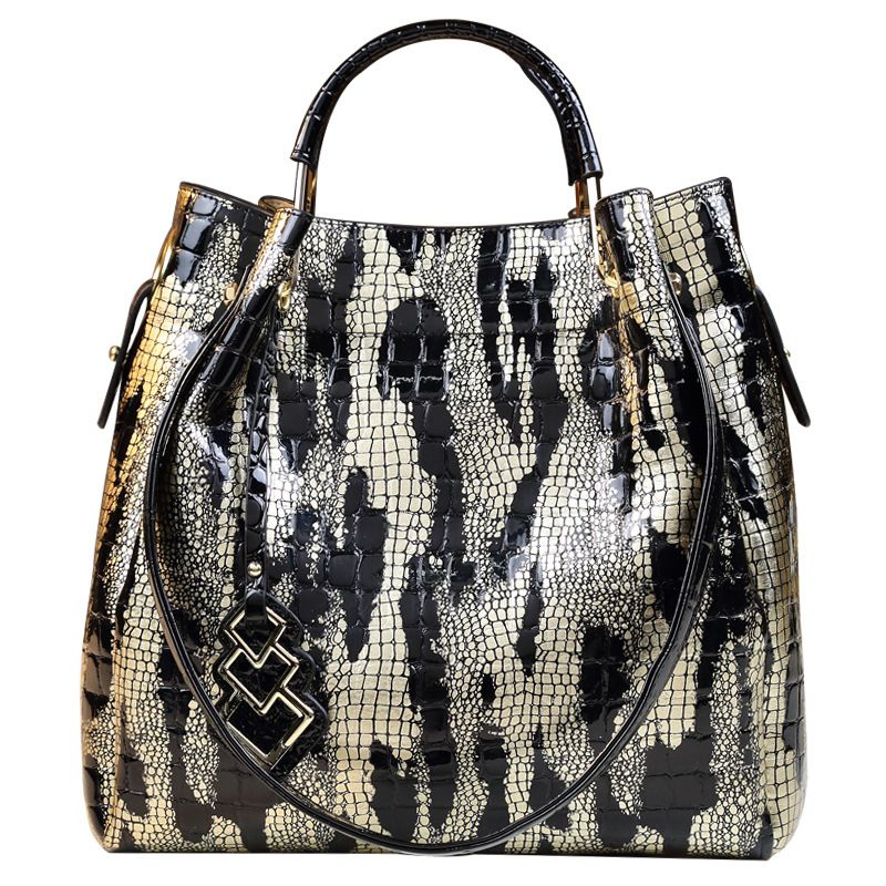 Wassereimer Damen 2024 Neue Mode Schlangenmuster Handtasche für Damen Handgroße Kapazität Luxus Einzelschulter_voghion.com