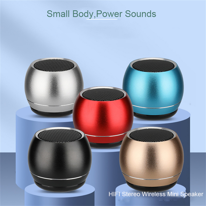 Mini Bluetooth Bærbar Audio Trådløs Stereo Høyttaler Bluetooth Small Steel GunMetal Heavy Subwoofer Utendørs høyttaler_voghion.com