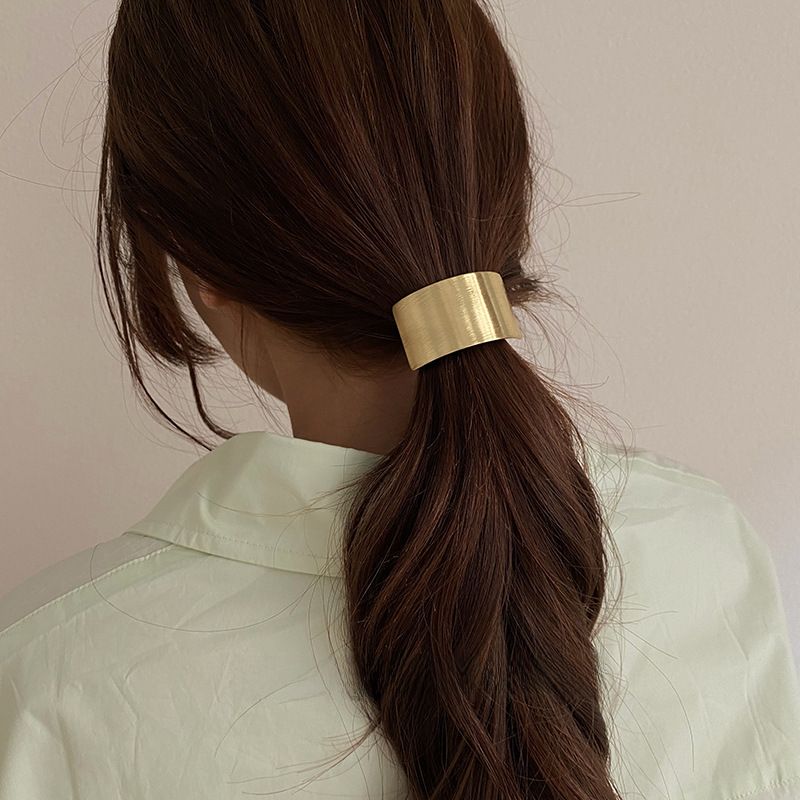 Elastico per capelli unisex minimalista in metallo spazzolato, celebrità femminile di Internet, elastico per capelli ad alta elasticità, fascia elastica, accessorio per fascia temperamento_voghion.com