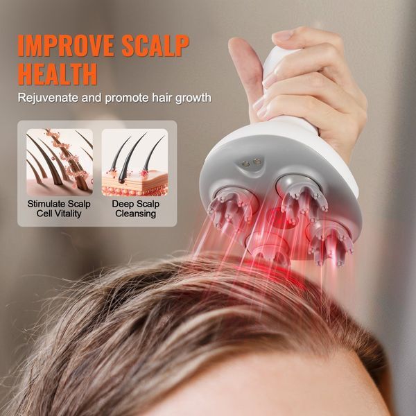 VEVOR Electric Scalp Massager Rechargeable Head Massager Waterproof Portable_voghion.com