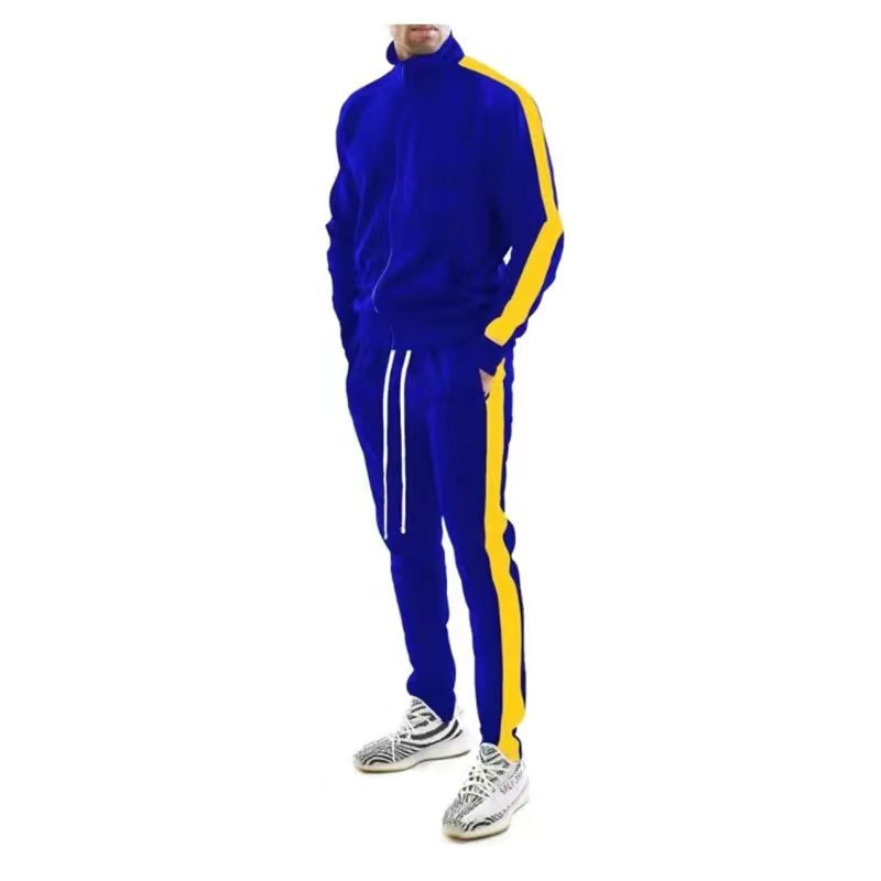 2023 Spring And Autumn New Casual Customizable Men's Youth Stand Collar Trendy Sports Suit_voghion.com