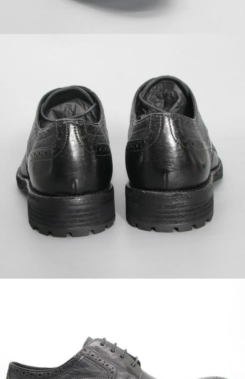 Stijlvolle lekvrije vee-goederen, gewassen paardrijschoenen voor heren, retro GOOD YEAR leren zool derbyschoenen_voghion.com