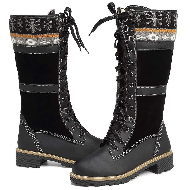 Womens Length Boot Low Heeled Cavalier Boots_voghion.com