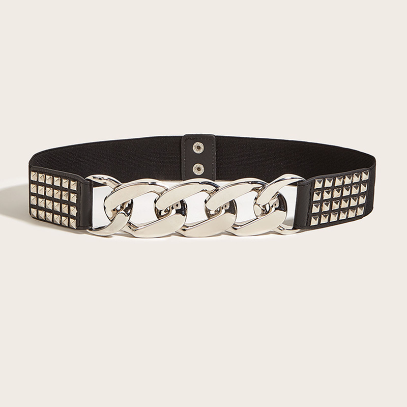 Waist Belt Elastic Durable Super Comfortable Easy To Match Fitted Lightweight Exquisite Leather Women Belt For Daily Wear-Silver_voghion.com