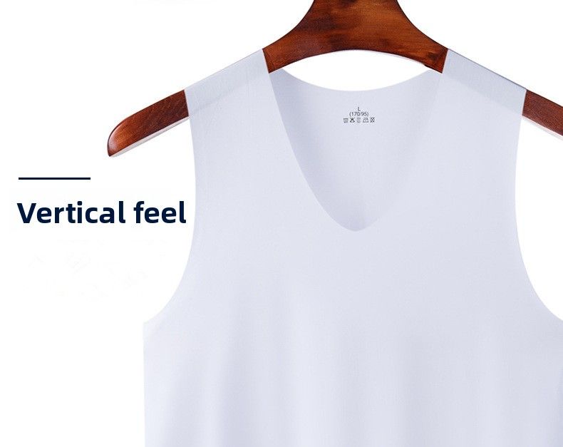 Gilet estivo in seta ghiacciata da uomo preferito: vestibilità aderente senza cuciture, design a ostacoli, senza maniche, traspirante, adatto per il fitness_voghion.com