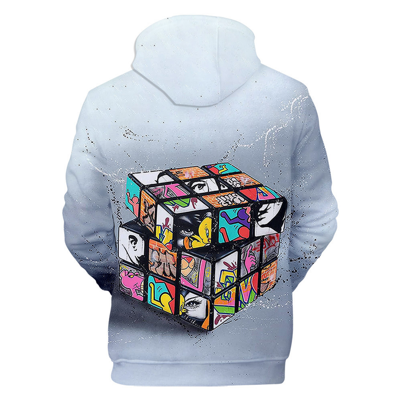 Sonbahar Hp Hop Kapşonlu 3D Rubik Küpü Hoodies Erkek Tişörtü Kadın Unisex Kazaklar Moda Çocuklar Hoody Rahat Erkek_voghion.com