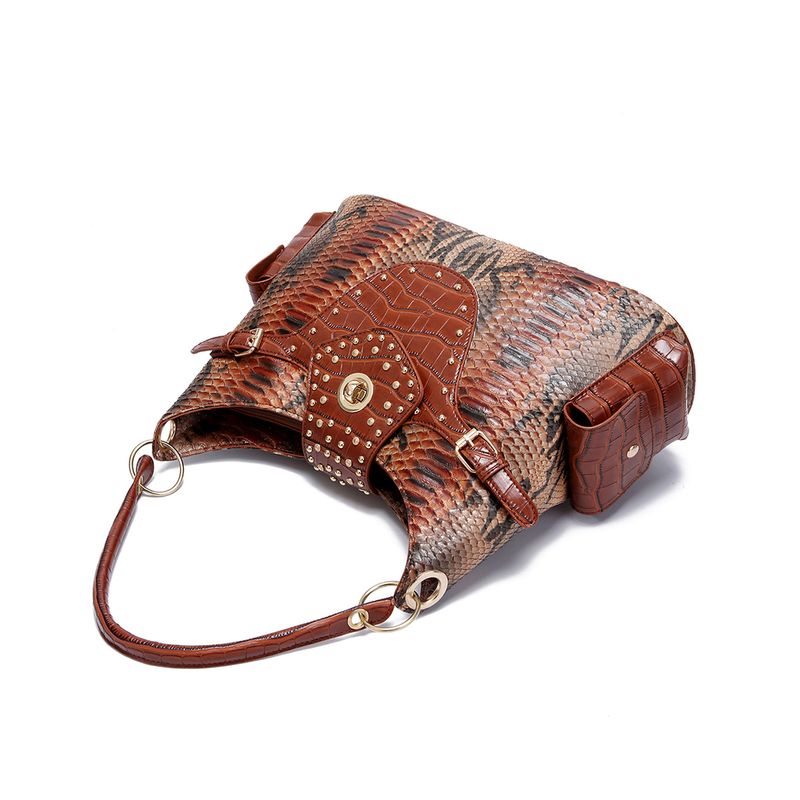 Borsa a mano con tracolla e motivo serpente, stile retrò, da donna_voghion.com