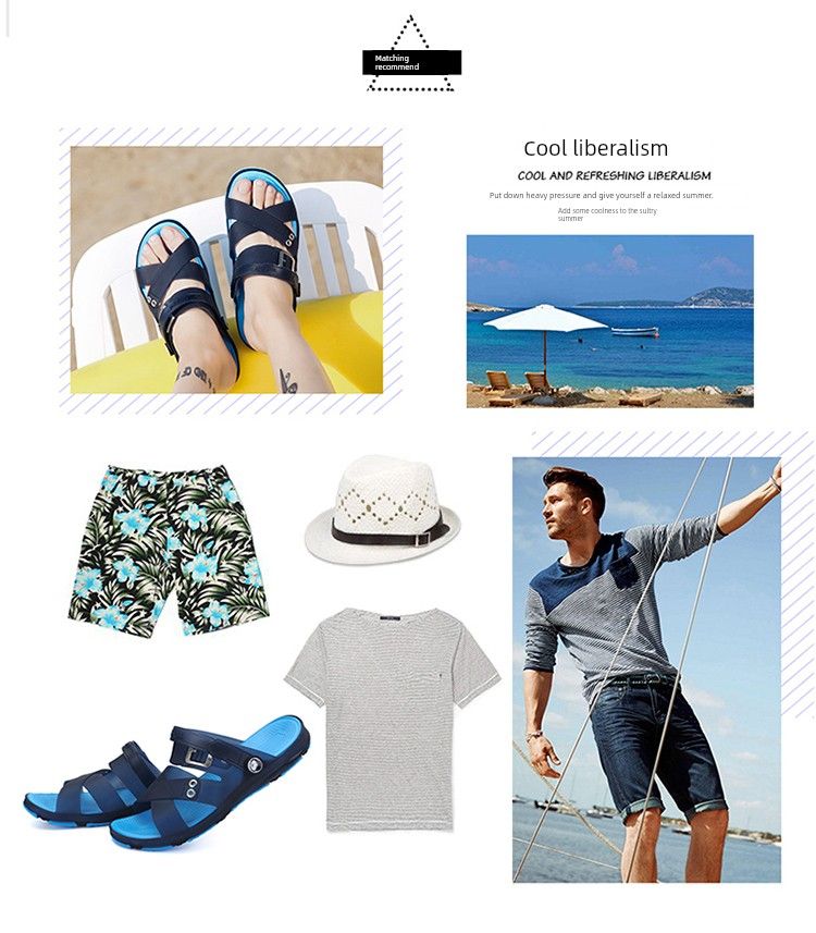 Ciabatte da spiaggia infradito da uomo, comode e comode, per guida all'aperto, sandali estivi antiscivolo, casual_voghion.com