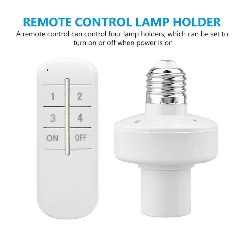 E27 Lamp Holder Socket Base Wireless Remote Control 20-30m Range E27 AC 180~250V Power Switch Socket Remote Switch Lights_voghion.com
