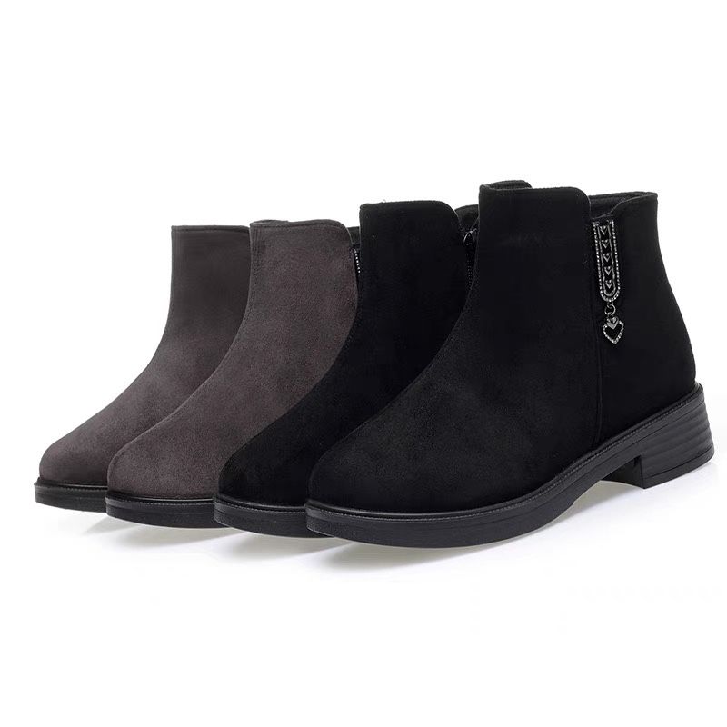 Vecchie scarpe da donna in tessuto di Pechino, nuovi arrivi, prodotti genuini, autunno e inverno, scarpe in cotone caldo con tacco basso e caviglia, di lunga durata_voghion.com