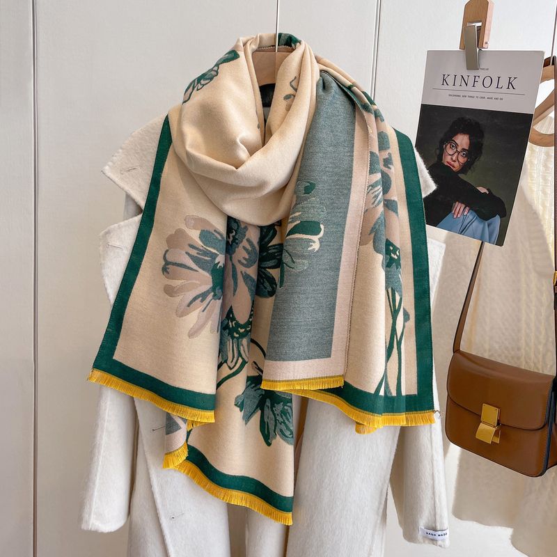 Sciarpa nuova autunno e inverno 2023 stampa estesa moda semplice quattro stagioni universale cashmere ispessito_voghion.com
