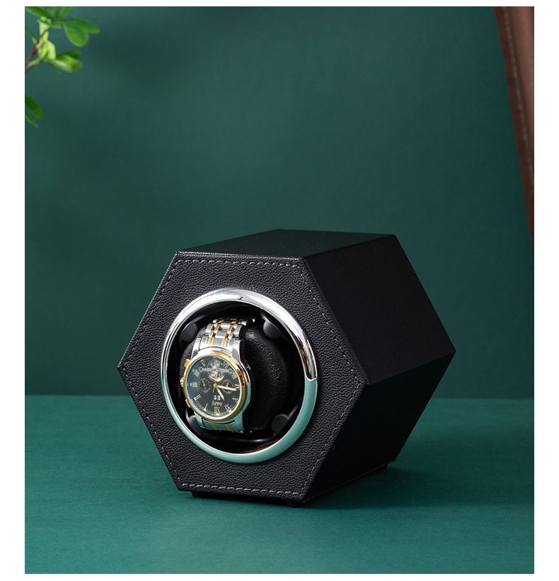 Mini caixa de relógio hexagonal de cabeça única, caixa de motor com duas velocidades ajustável, agitador de relógio_voghion.com