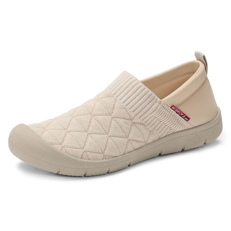 Vielseitige Damenschuhe für den Sommer, neue, bequeme Einzelschuhe mit flachem Boden und einem Fuß, Mamas Schuhe, weiche Sohle, alte Peking-Stoffschuhe_voghion.com