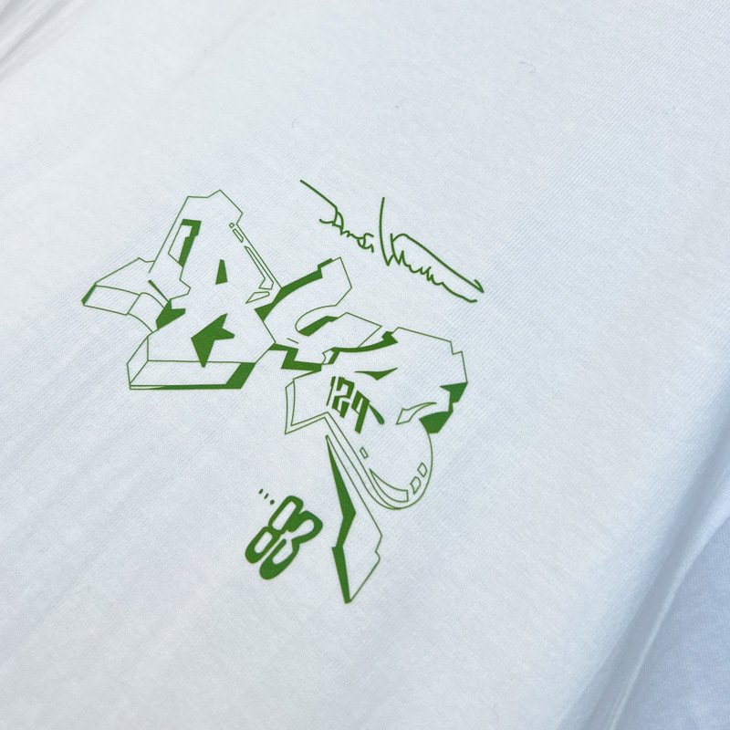 Erkek Giyim Erken Sonbahar Yeni Moda Erkek Tişörtü Trend Tişört Harf Grafiti Bol Kısa Kollu Düşük Omuz Kısa Tişört B2dad2306_voghion.com