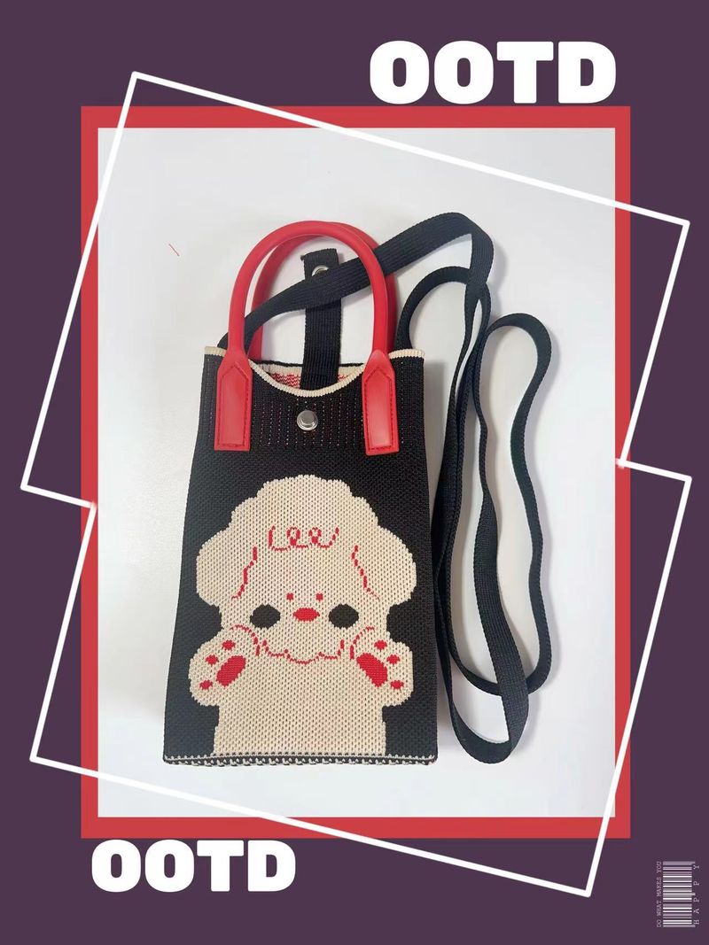 Nuova borsa per cellulare lavorata a maglia, da donna, carina, in stile coreano, per studenti, a tracolla, alla moda, piccola borsa_voghion.com