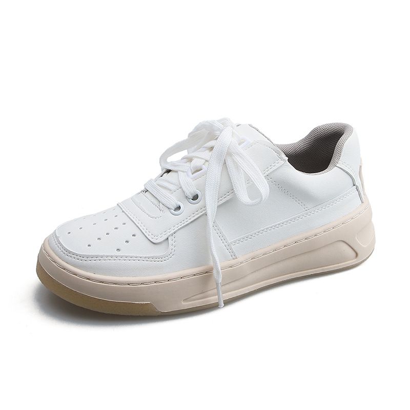 Echtes Leder klein weiß beliebt im Internet für Frauen, gleicher Stil wie die 2021 Winter neue Mode vielseitig Schnürung_voghion.com