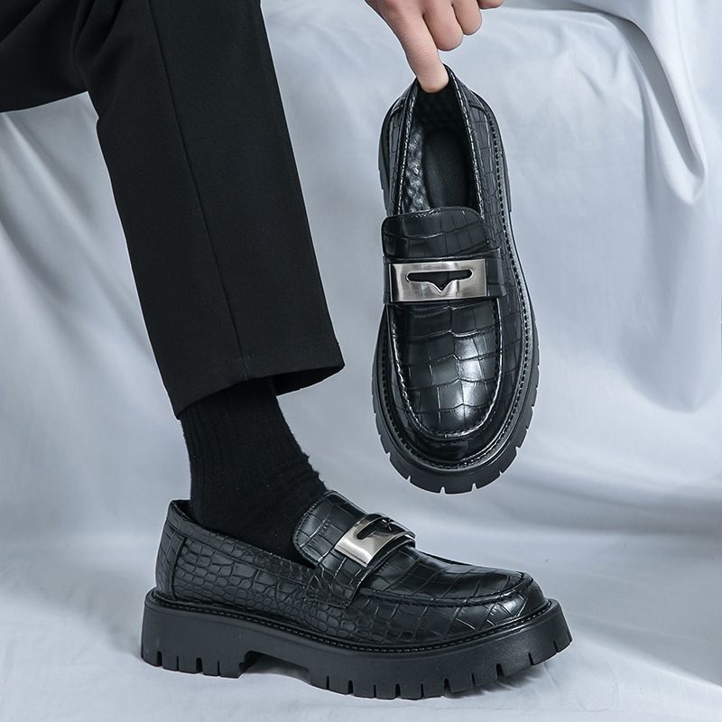 Voyage Voyage Thick-Soled Loafers Cross-Border Large Size Slip-On Big Toe Fashionable Men's Business Formal Lazy Shoes_voghion.com