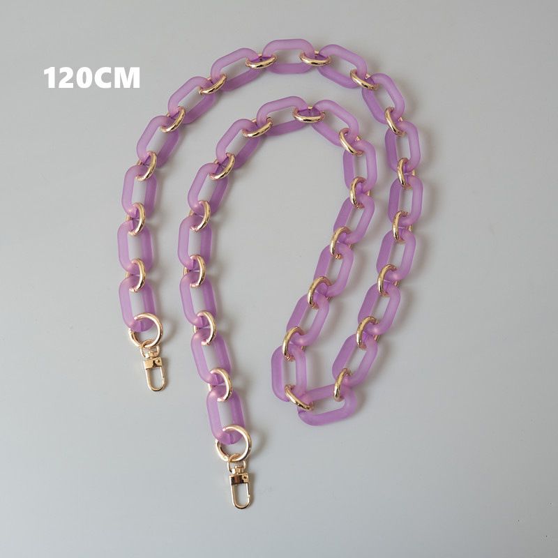 Damenmode Umhängetasche Zubehör Gemischtes Goldharz Dickes Acryl Matt Transparent Kette_voghion.com