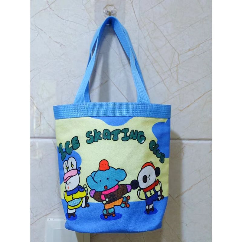 Borsa per il pranzo portatile in tela con stampa a cilindro, stile coreano, stile graffiti, per mamma_voghion.com