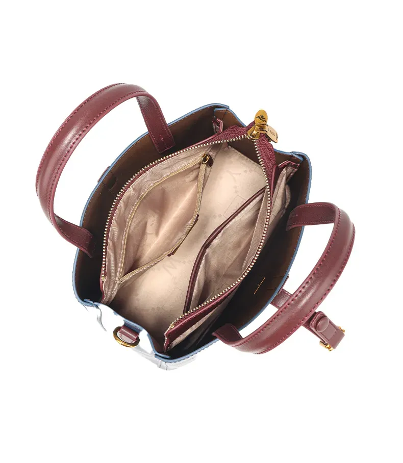 Borsa a secchiello da donna casual alla moda YXYHYC W, di alta qualità e di lusso, con motivo a struzzo e scomparti multipli._voghion.com