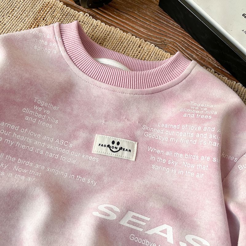 Abbigliamento per bambini autunno nuovo bambini felpa rosa stile coreano tutto abbinato ragazzi lettera felpa abbigliamento per bambini_voghion.com